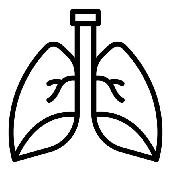 Pulmões infantis ícone contorno vetor. Cancro de raios X — Vetor de Stock