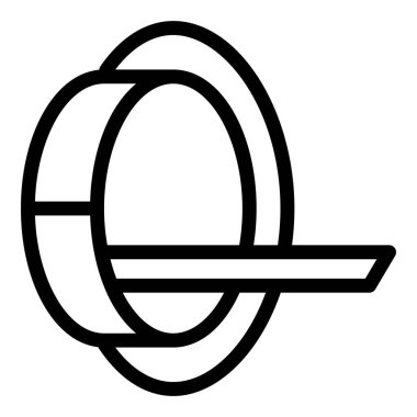 3D MRI ikon ana hatları vektörü. Tomografi taraması