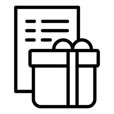 Xmas hediye ikonu ana hat vektörü. Kutu mevcut