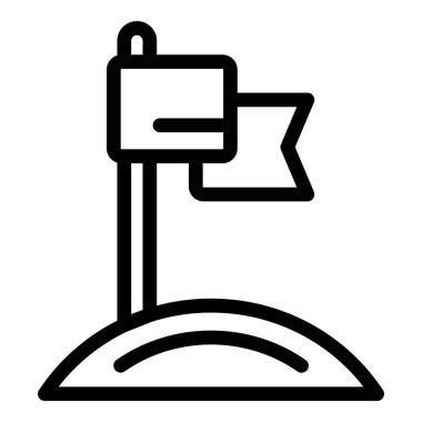 İş hedefi bayrak ana hatları vektörü. Şirket liderliği