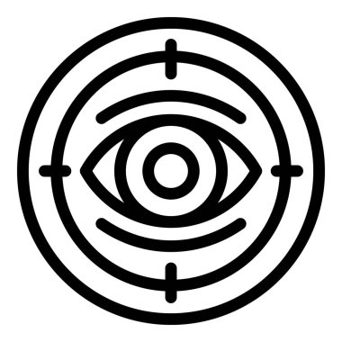 Göz işi hedef ikon ana hatları vektörü. Ofis işi