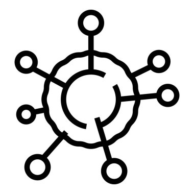 Tıbbi virüs ikonu ana hat vektörü. Corona sağlık.