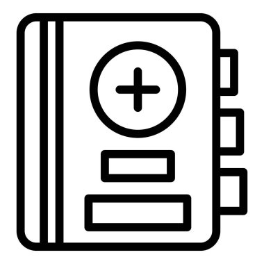 Tıbbi sigorta ikonu ana hatları vektörü. Doktor Sağlık