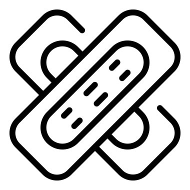 Çapraz alçı ikon ana hat vektörü. Tıbbi bandaj.