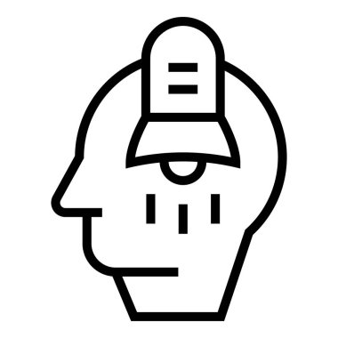 Açılış konuşmacısı simgesi ana hatları vektörü. Seminer sunumu