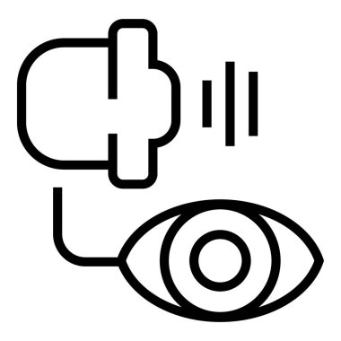 İzleyici konuşma ikonu ana hatları vektörü. Öğretmen.