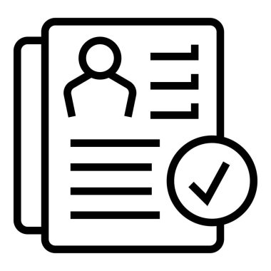 Cv kağıt simgesi ana hatlı vektör. Görev şablonu