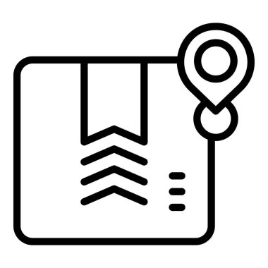 Parsel şehri konum simgesi ana hat vektörü. Teslimat uygulaması