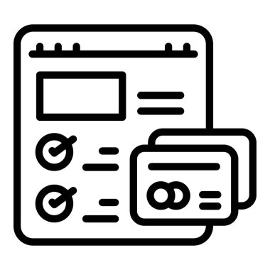 Çevrimiçi paket ödeme ikonu ana hatları vektörü. Paket servisi