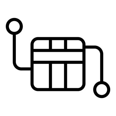 Dijital parsel simgesi dış hat vektörü. Yemek getirdim.