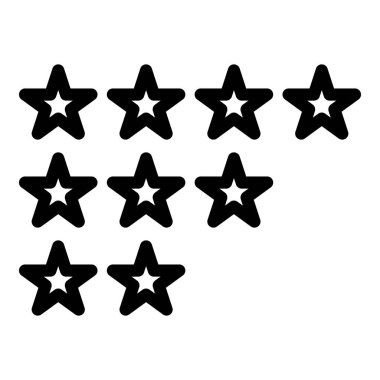Memnuniyet geri besleme yıldızları ikon ana hat vektörü. Emoji seviyesi