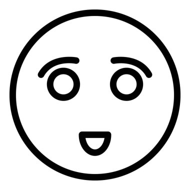Memnuniyet emojisi ikon ana hatları vektörü. Mutlu seviye