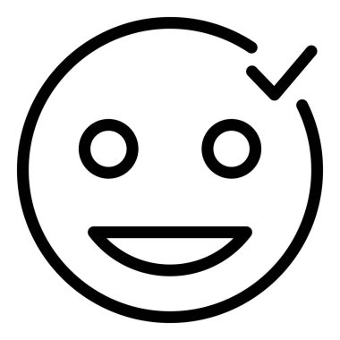 Onaylanmış geribildirim simgesi ana hatlı vektörü. Tatmin seviyesi