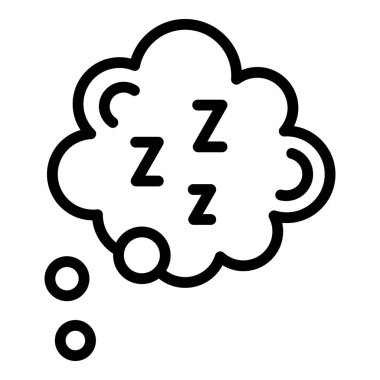 Uyku sohbet balonu ana hatları vektörü. Zzz kabarcığı