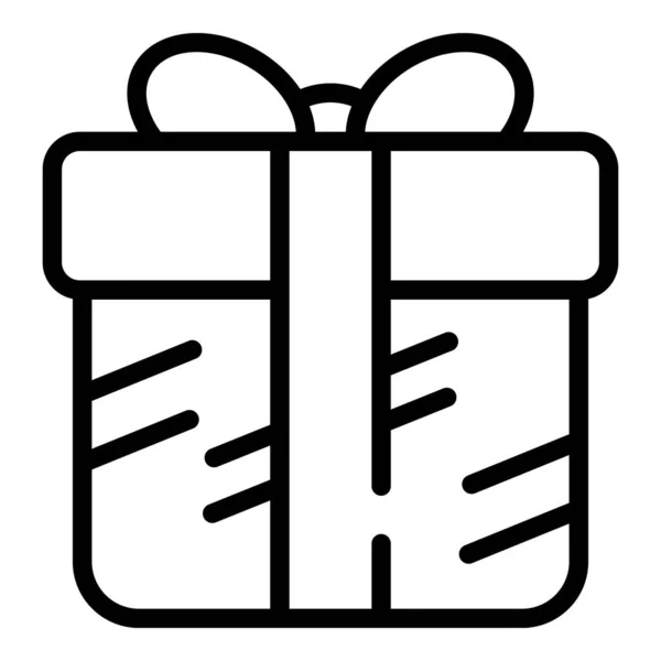 Вітальна коробка подарункової коробки вектор контурів. Різдвяний подарунок — стоковий вектор