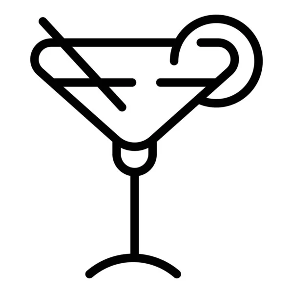 Geburtstag Cocktail-Ikone Umrissvektor. Geschenk — Stockvektor