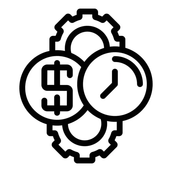 Gear money teamwork icon outline vector. Corporate team — Stock Vector