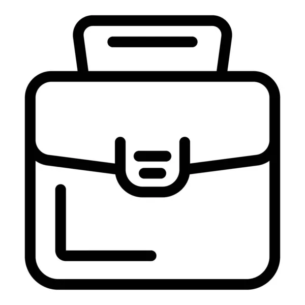 İş çantası ikonu ana hat vektörü. Ofis başarısı — Stok Vektör