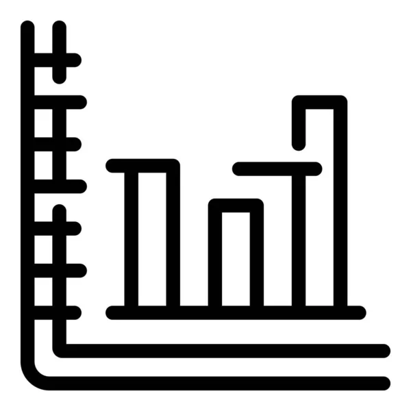 Graphique des finances icône de graphique contour vecteur. Papier d'équipe — Image vectorielle