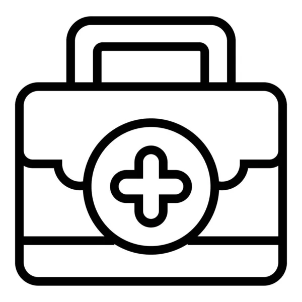 First aid kit icon outline vector. Emergency box — Stock Vector