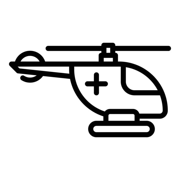 Reddingshelikopter icoon omtrek vector. Luchtzoekopdracht — Stockvector