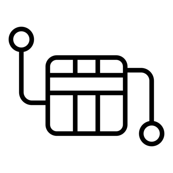 Vecteur de contour d'icône de colis numérique. Livraison de nourriture — Image vectorielle