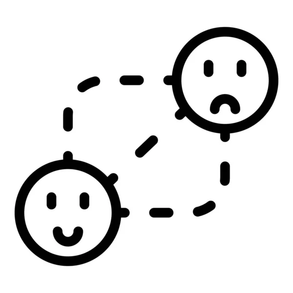 Vetor de contorno do ícone de feedback. Emoji de satisfação — Vetor de Stock