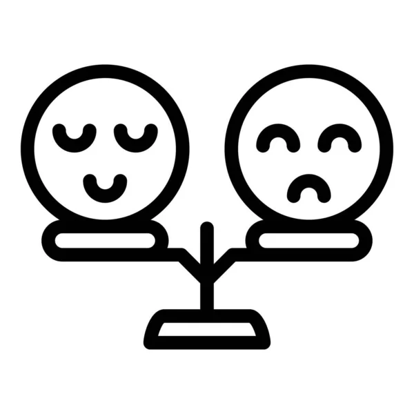 Satisfação ícone equilíbrio contorno vetor. Emoji de feedback — Vetor de Stock