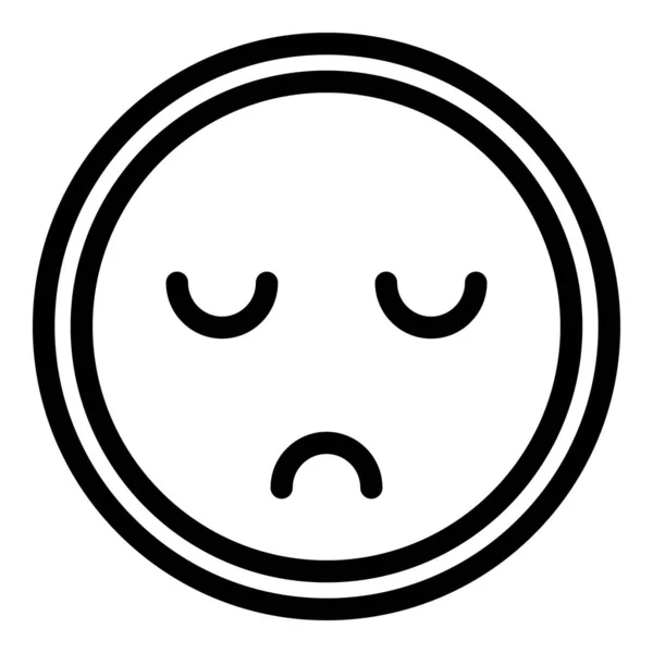 Triste retroalimentación emoji icono contorno vector. Nivel feliz — Vector de stock