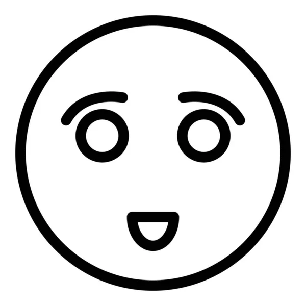 Uspokojující emoji ikona obrys vektoru. Happy level — Stockový vektor