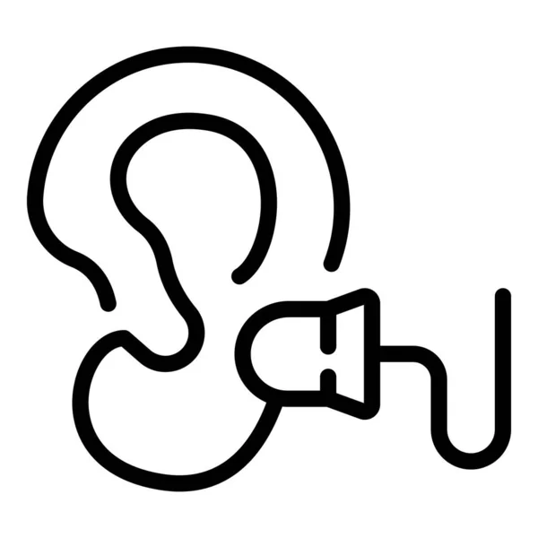 Hearing earplugs icon outline vector. Silent control — Stock Vector