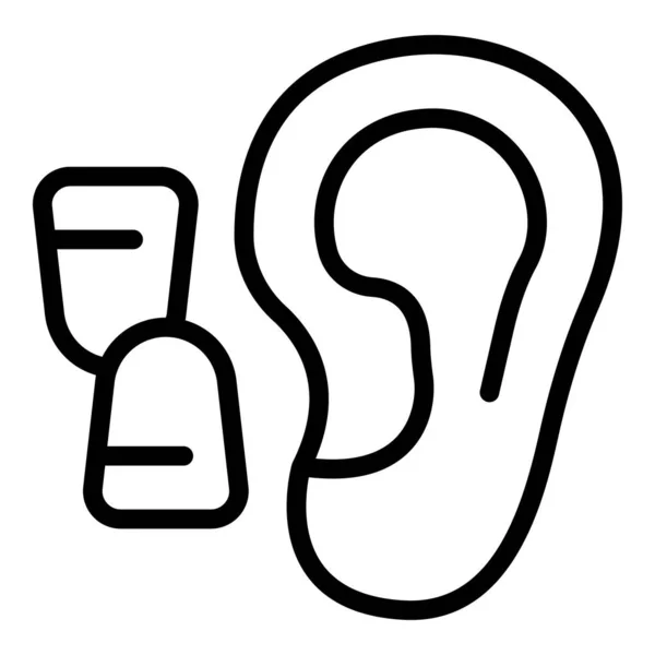 Medizinische Ohrstöpsel umreißen den Vektor. Hörgeräusch — Stockvektor