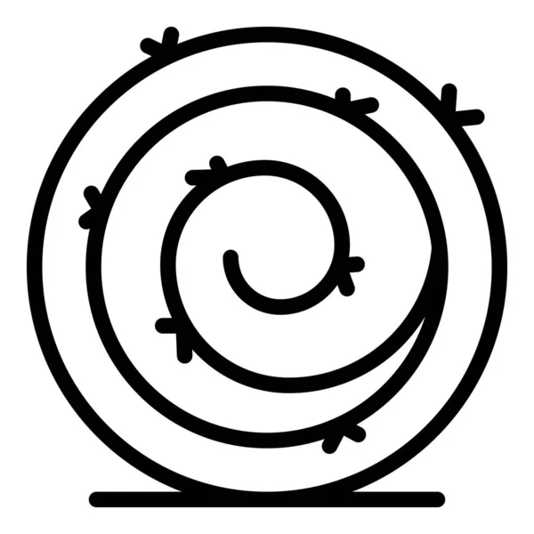 Vecteur de contour d'icône de balle de ferme. Paille de foin — Image vectorielle