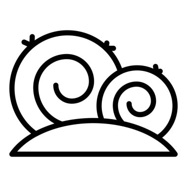 Yığın balya ikonu ana hat vektörü. Saman çöpü