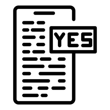 Onaylanmış kod simgesi dış hat vektörü. Cms geliştirme