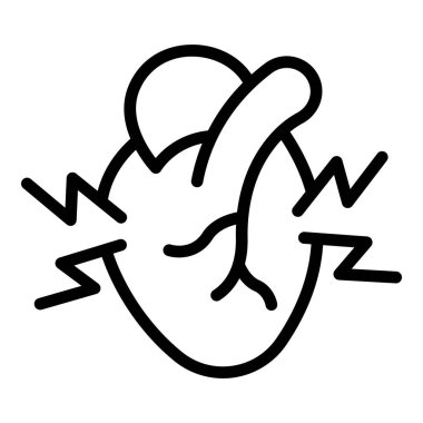 Kalp fren ikonu ana hatları vektörü. Kalp atışı