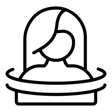 Kadın stres ikonu ana hat vektörü. Panik atak.