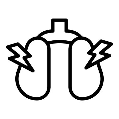 Korku solunum ikonu ana hatları vektörü. Panik atak.