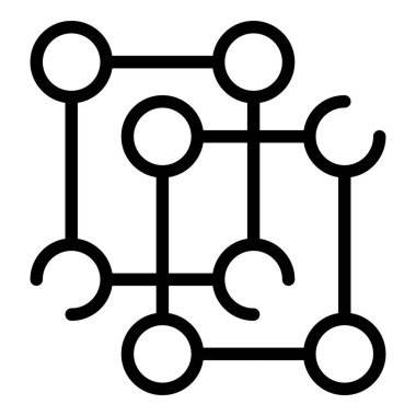 Laboratuvar araştırma molekülü ikonu ana hatları vektörü. Tıbbi test