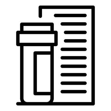 Laboratuvar tıbbi test ikonu ana hatları vektörü. Laboratuvar deneyi