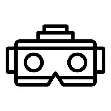 Karton VR gözlük ikonu ana hatlı vektör. Sanal tur