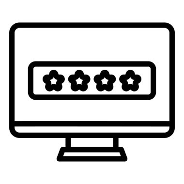 Pc parola simgesi ana hatları vektörü. Hesap yetki belgesi