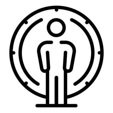 X-ray inceleme ikonu ana hatları vektörü. Tıbbi Xray