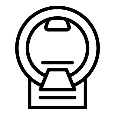 Yuvarlak MRI ikonu ana hatları vektörü. Tıbbi makine