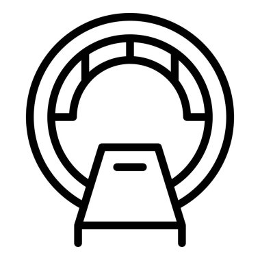 Klinik MRI ekipmanı ikonu ana hatları vektörü. Tıbbi makine