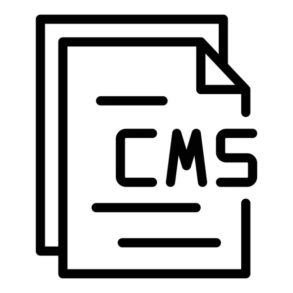 CMS kağıt simgesi ana hatlı vektör. Web tasarımı — Stok Vektör