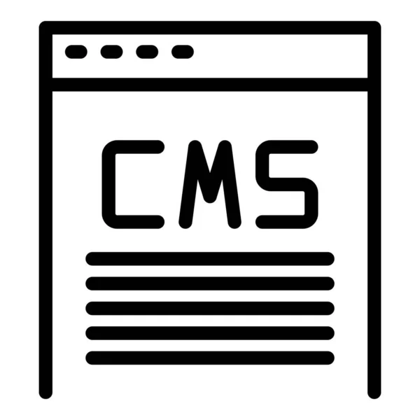 Ícone de página Cms vetor esboço. Sistema de códigos — Vetor de Stock