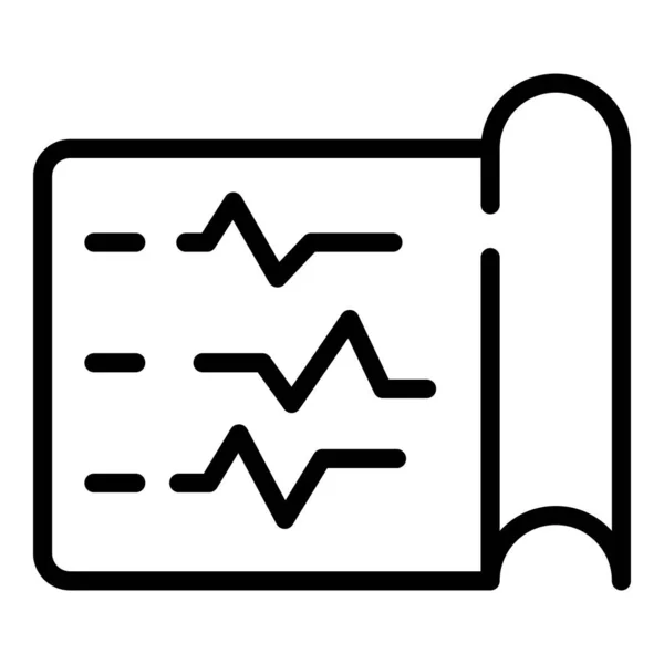 Corazón icono de papel contorno vector. Frecuencia cardíaca — Archivo Imágenes Vectoriales