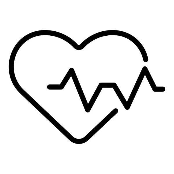 Vetor de contorno de ícone de frequência cardíaca alta. Pulso batido —  Vetores de Stock