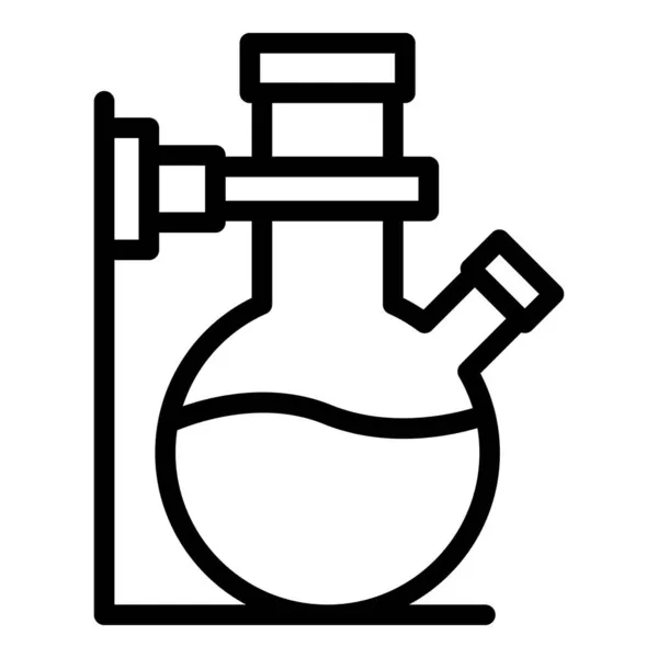 Chemical lab flask icon outline vector. Laboratory research — Stock Vector